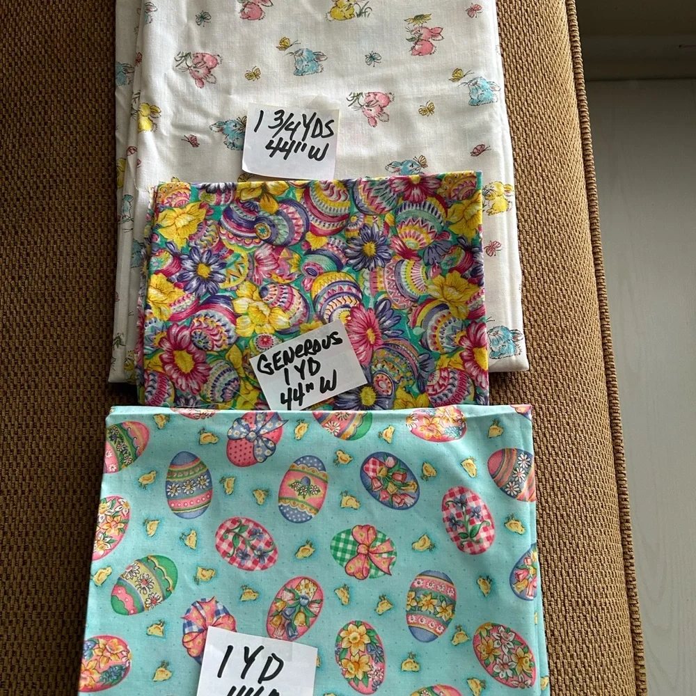 Colorful Easter Egg and Floral Fabric Bundle